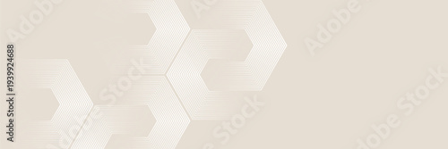 Abstract background with glowing white geometric line design. Modern glossy white hexagon line pattern for covers, posters, banners, presentations, and certificates.