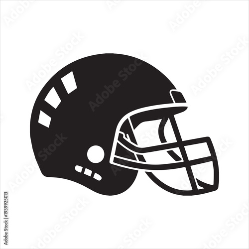 American Football Helmet Silhouette Vector, football helmet vector