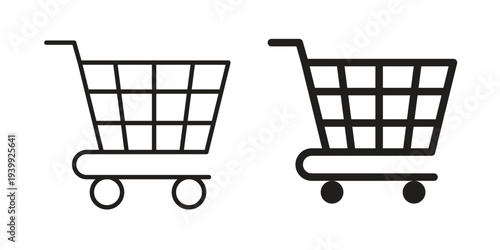 Shopping trolley icon. Premium thin line vector illustrator. Vector EPS10