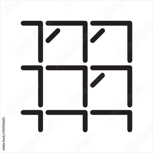 Thin Outline Icon Ceramic Tiles. Such Line sign as decorative tile. Vector Computer Isolated Pictograms for Web on White Background Editable Stroke.
