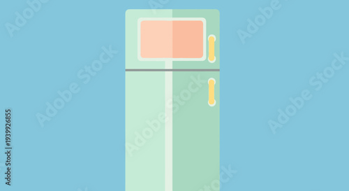 Refrigerator with freezer and handles.