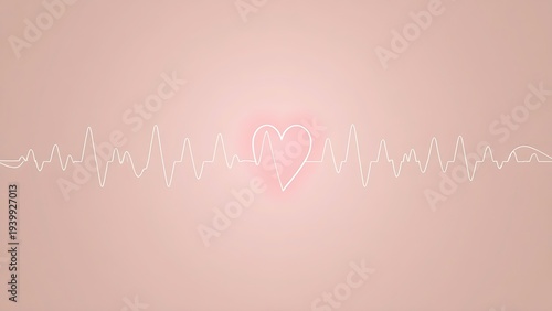 vital. Abstract heart rhythm with flowing lines, illustrating health and medical concepts. STEM education sheets, lab safety posters, designed for biotech research communications.