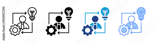 Initiative icon set multiple style collection