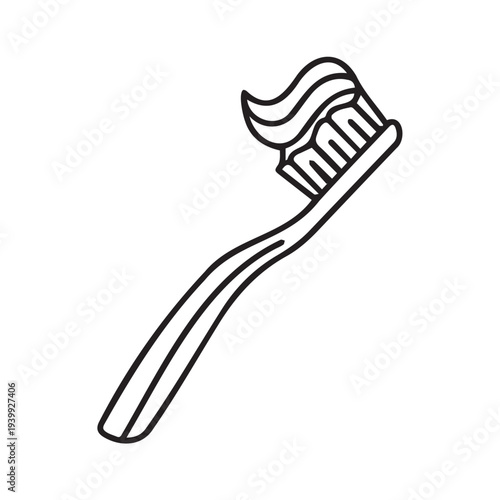 Toothbrush / toothbrush with toothpaste flat icon for apps and websites