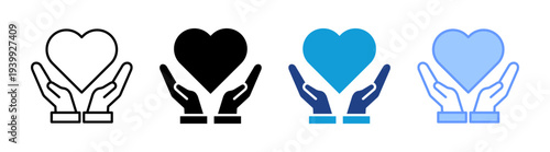 Care icon set multiple style collection	