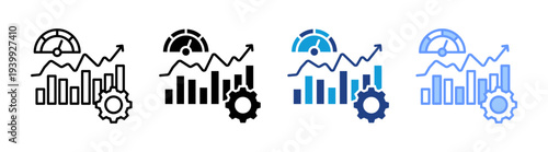 Performance icon set multiple style collection	