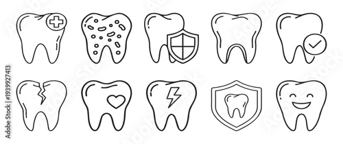 set of tooth icons