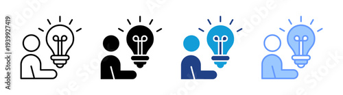 Idea icon set multiple style collection	