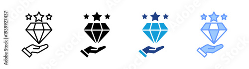 Values icon set multiple style collection	