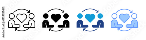 Empathy icon set multiple style collection	