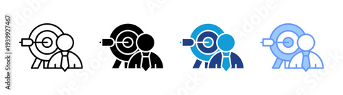 Target icon set multiple style collection	