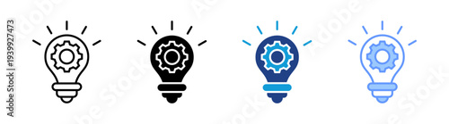 Innovation icon set multiple style collection	