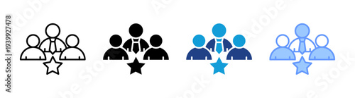 Team icon set multiple style collection	