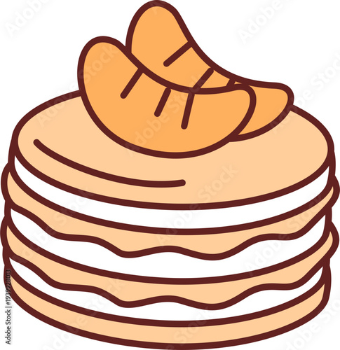 Cute Orange Macaroon Illustration