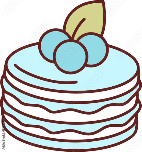 Cute Blue Macaroon Illustration