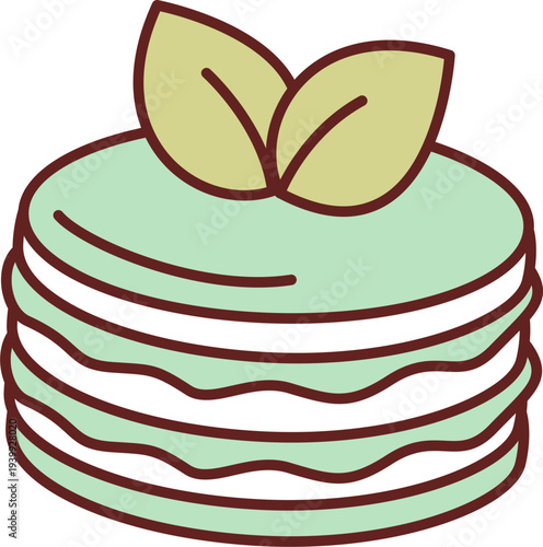 Cute Green Macaroon Illustration