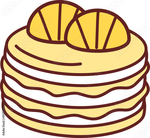 Cute Orange Macaroons Illustration 