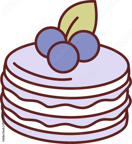 Cute Blueberry Macaroons Illustration 