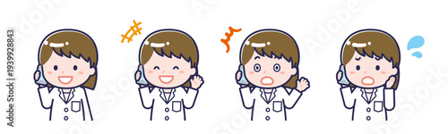 スマートフォンを使う「薬剤師」の女性