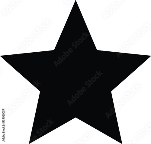 Solid black five-pointed star shape represents a rating symbol or achievement award on a white background.