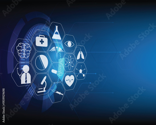 Healthcare icons, medicine icons, medical symbols.