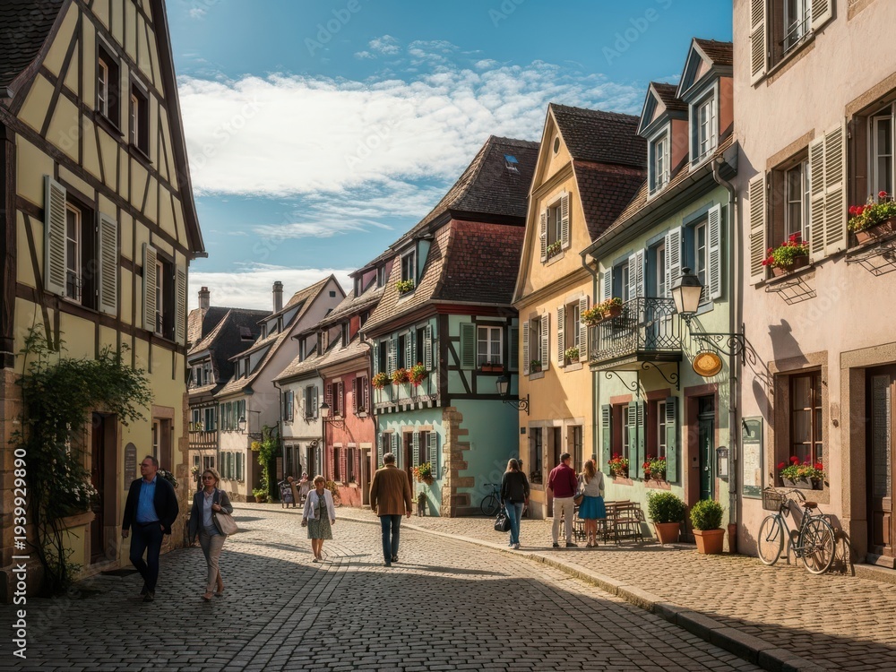 Fototapeta premium Charming european village street