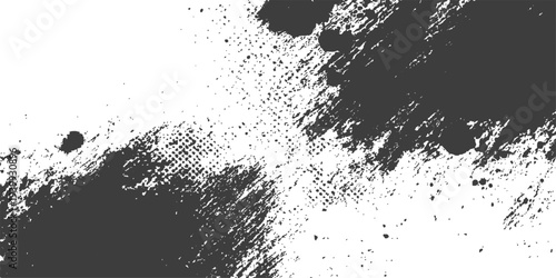 Abstract grunge texture background with a dynamic monochrome paint splat. A study in contrasts, the image evokes a sense of raw, artistic expression.