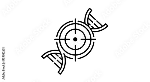 DNA Helix Target Icon: Genetic Research, Precision Medicine, Scientific Discovery