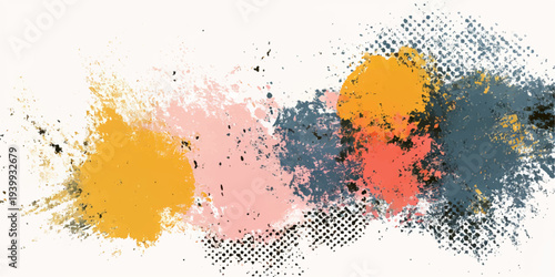 Abstract colorful splatters, showcasing dynamic bursts of paint with textures and gradients creating a mesmerizing effect. 