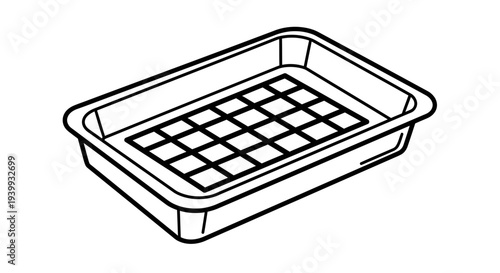 Empty Seedling Tray with Grid Insert for Growing Plants