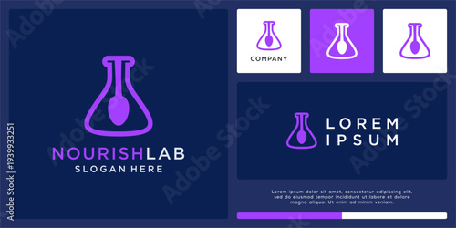 Nourish lab logo design with spoon