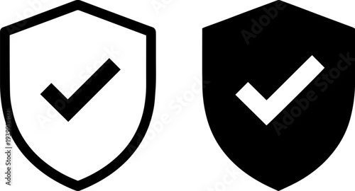 Black checkmark and X ribbon icons for approval and rejection