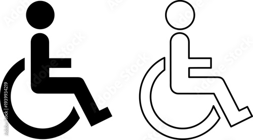 Accessible icons for people with disabilities in wheelchair
