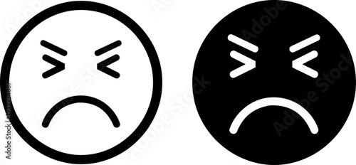 Frustrated emoticons with angry expressions