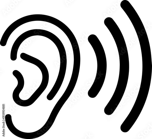 Hearing sound waves entering the human ear