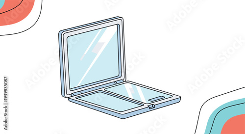 Innovative illustration of a sleek modern foldable smartphone with a blank screen representing cutting-edge technology and future devices.