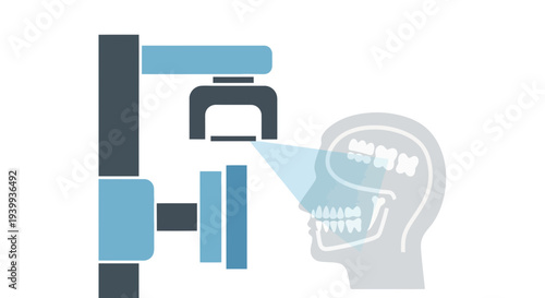 Dental X-ray Machine Scanning Patient's Head and Teeth for Diagnosis