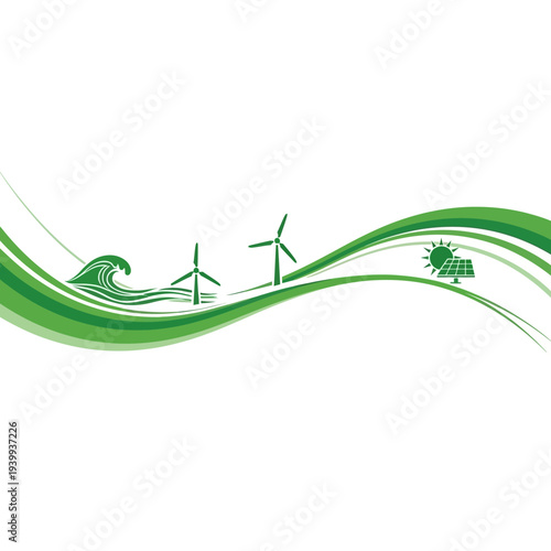 Renewable energy sources for a sustainable future with wind turbines and solar panels