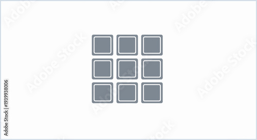 Abstract grid of nine squares on white background modern design element