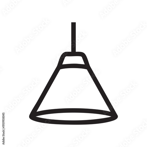 A black and white drawing of a pendant light