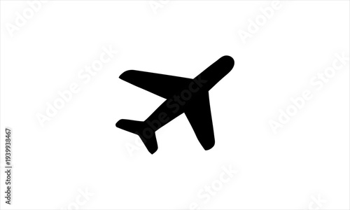 Airplane icon, silhouette of a plane ready for flight