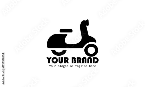 Scooter Silhouette Logo Template for Branding and Business