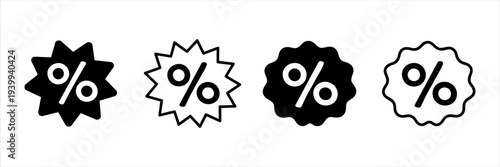 Versatile Percentage Discount Icon Collection for Sales and Promotion