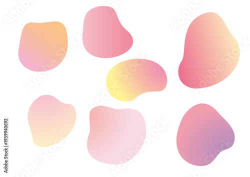  かわいい丸い曲線フォルムのグラデーションフレームセット、ピンク