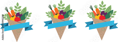 Hot coffee cups set with steam and saucer flat vector illustration, morning beverage drink icons collection