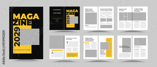Creative Music Magazine Layout Magazine Brochure, Corporate Business Magazine Template Fashion Magazine Design, 