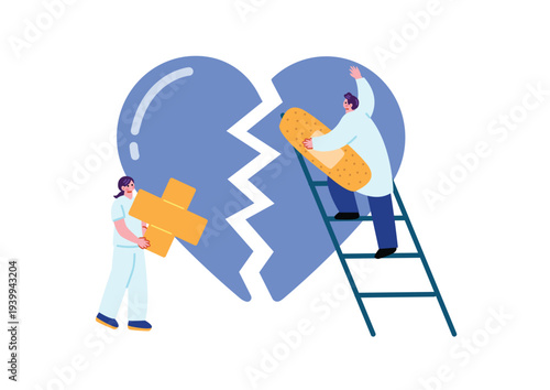 心の治療をする精神科医のイラスト