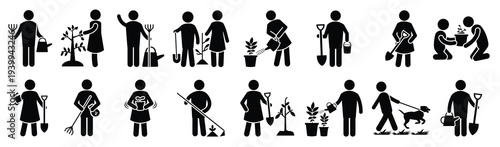  pack of gardening and farming glyph icons