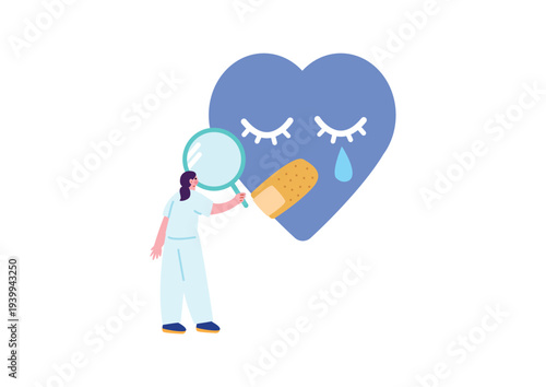 心の治療をする精神科医のイラスト