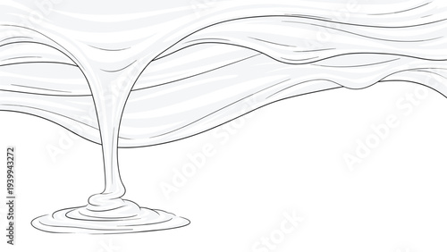 Elegant abstract background featuring smooth flowing white liquid that resembles milk or cream in a soft artistic style.